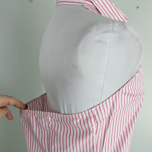 Ralph Lauren Halter Top Button Up Pink White Stripe Preppy Classic Summer 10 - Picture 7 of 10